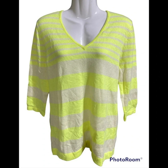 NWT Rondina 100% Cashmere Striped Sweater - Picture 1 of 7